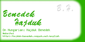 benedek hajduk business card